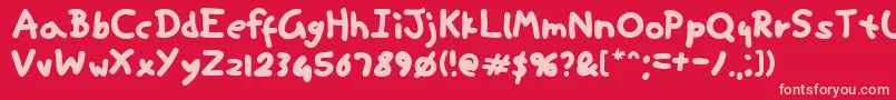 フォントNinifontCaps – 赤い背景にピンクのフォント
