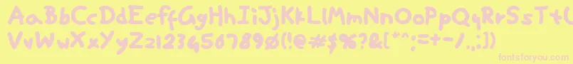 NinifontCaps Font – Pink Fonts on Yellow Background