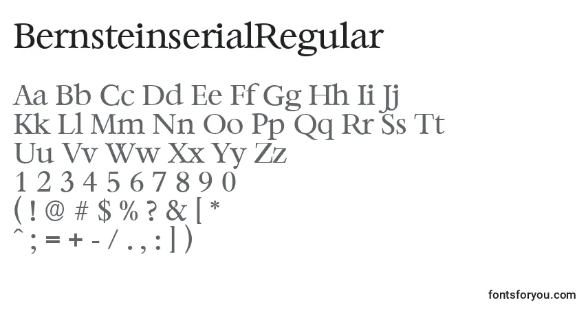 Czcionka BernsteinserialRegular – alfabet, cyfry, specjalne znaki