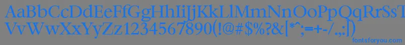 フォントBernsteinserialRegular – 灰色の背景に青い文字