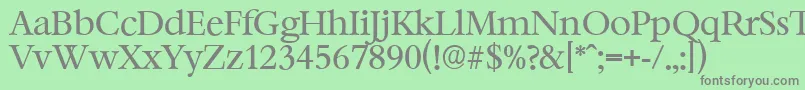 フォントBernsteinserialRegular – 緑の背景に灰色の文字