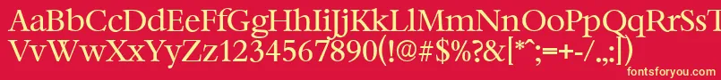 フォントBernsteinserialRegular – 黄色の文字、赤い背景