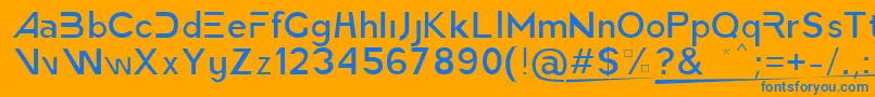 AmericaFasterLight Font – Blue Fonts on Orange Background