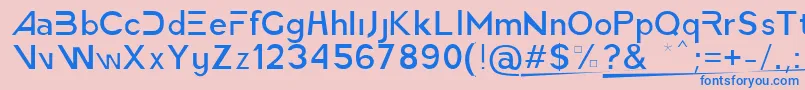 フォントAmericaFasterLight – ピンクの背景に青い文字