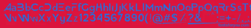 AmericaFasterLight Font – Blue Fonts on Red Background