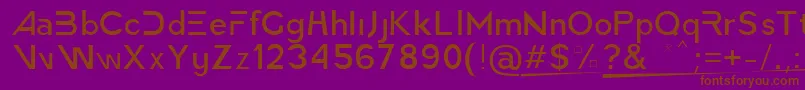 AmericaFasterLight-fontti – ruskeat fontit violetilla taustalla