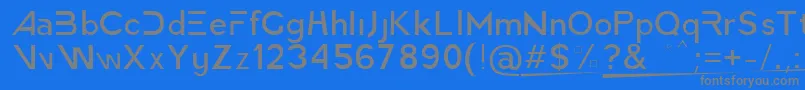AmericaFasterLight Font – Gray Fonts on Blue Background