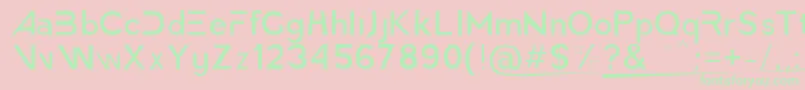 AmericaFasterLight Font – Green Fonts on Pink Background