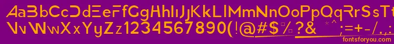AmericaFasterLight Font – Orange Fonts on Purple Background