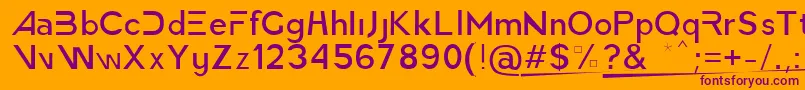 AmericaFasterLight Font – Purple Fonts on Orange Background