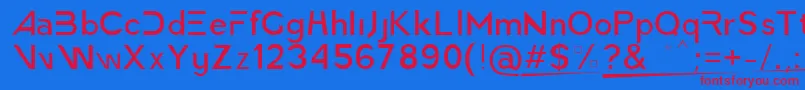 AmericaFasterLight Font – Red Fonts on Blue Background