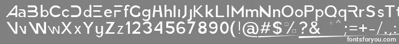 フォントAmericaFasterLight – 灰色の背景に白い文字