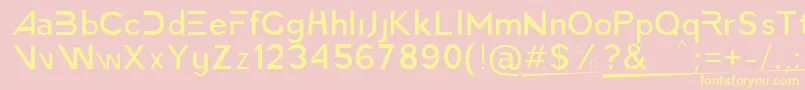 AmericaFasterLight Font – Yellow Fonts on Pink Background