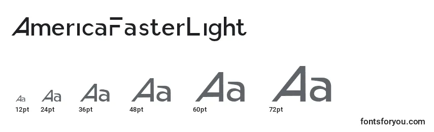 Размеры шрифта AmericaFasterLight