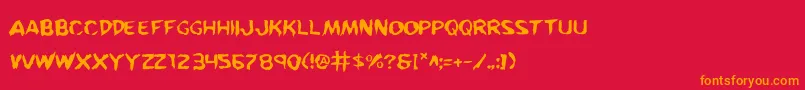 Kreew Font – Orange Fonts on Red Background