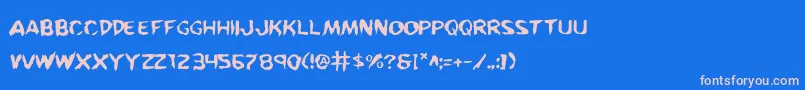 Kreew Font – Pink Fonts on Blue Background