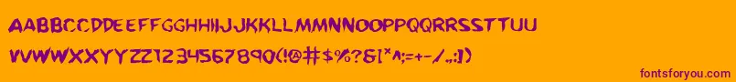 Kreew-Schriftart – Violette Schriften auf orangefarbenem Hintergrund