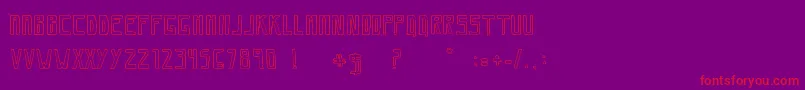 SaviaOutline-Schriftart – Rote Schriften auf violettem Hintergrund