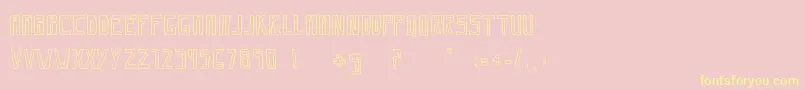 SaviaOutline-Schriftart – Gelbe Schriften auf rosa Hintergrund