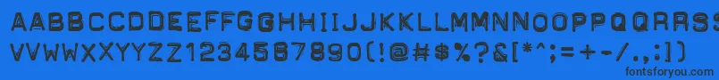 PftapeomaticHighPressure Font – Black Fonts on Blue Background