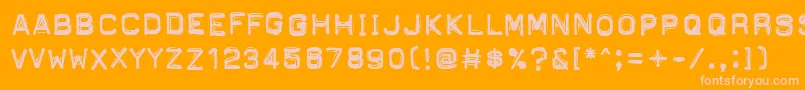 Czcionka PftapeomaticHighPressure – różowe czcionki na pomarańczowym tle