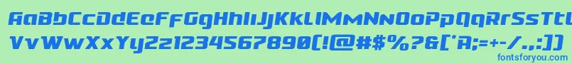 フォントCobaltaliensemital – 青い文字は緑の背景です。