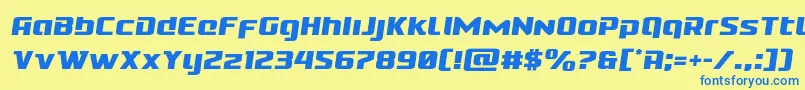 Fonte Cobaltaliensemital – fontes azuis em um fundo amarelo