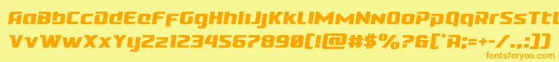 Cobaltaliensemital-Schriftart – Orangefarbene Schriften auf gelbem Hintergrund