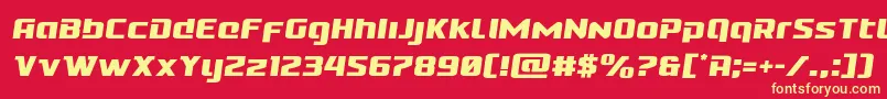 フォントCobaltaliensemital – 黄色の文字、赤い背景