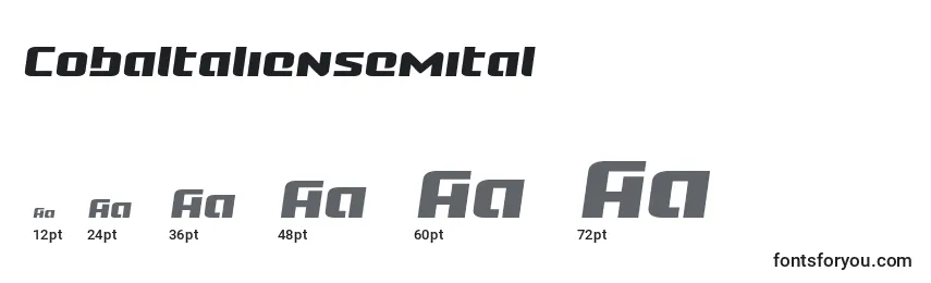 Размеры шрифта Cobaltaliensemital