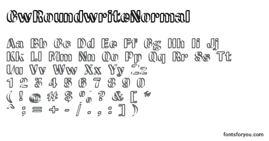 Schriftart CwRoundwriteNormal – Alphabet, Zahlen, spezielle Symbole