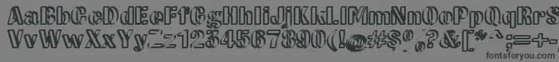 CwRoundwriteNormal-Schriftart – Schwarze Schriften auf grauem Hintergrund