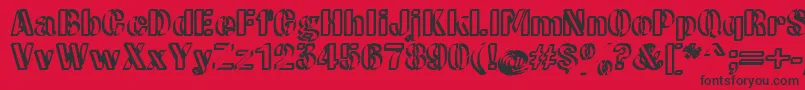 CwRoundwriteNormal Font – Black Fonts on Red Background