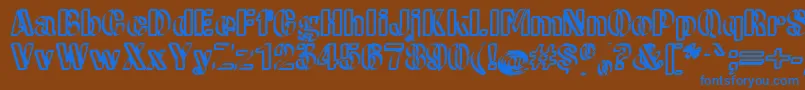 CwRoundwriteNormal Font – Blue Fonts on Brown Background
