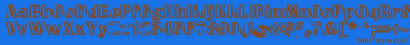 CwRoundwriteNormal Font – Brown Fonts on Blue Background