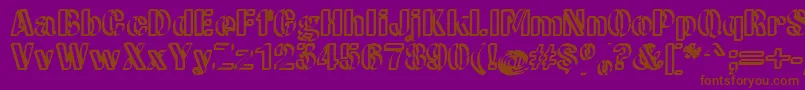 CwRoundwriteNormal-fontti – ruskeat fontit violetilla taustalla