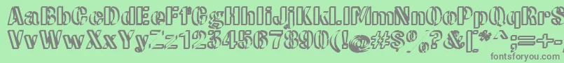 CwRoundwriteNormal Font – Gray Fonts on Green Background