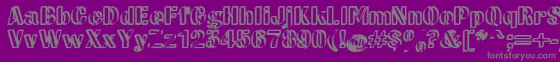 フォントCwRoundwriteNormal – 紫の背景に灰色の文字