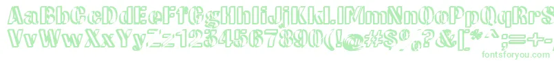 CwRoundwriteNormal Font – Green Fonts on White Background