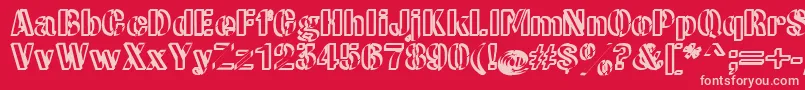 Шрифт CwRoundwriteNormal – розовые шрифты на красном фоне