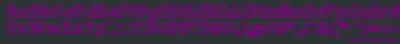 Czcionka CwRoundwriteNormal – fioletowe czcionki na czarnym tle