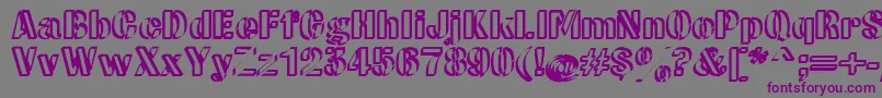 CwRoundwriteNormal-fontti – violetit fontit harmaalla taustalla