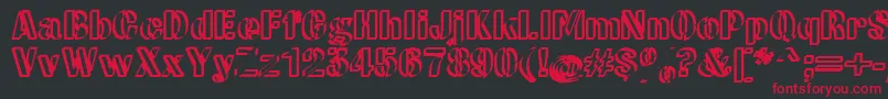 CwRoundwriteNormal Font – Red Fonts on Black Background