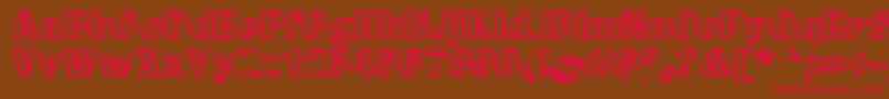 CwRoundwriteNormal-Schriftart – Rote Schriften auf braunem Hintergrund