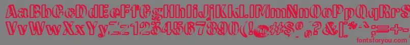 CwRoundwriteNormal Font – Red Fonts on Gray Background