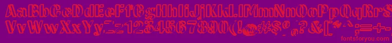 CwRoundwriteNormal Font – Red Fonts on Purple Background
