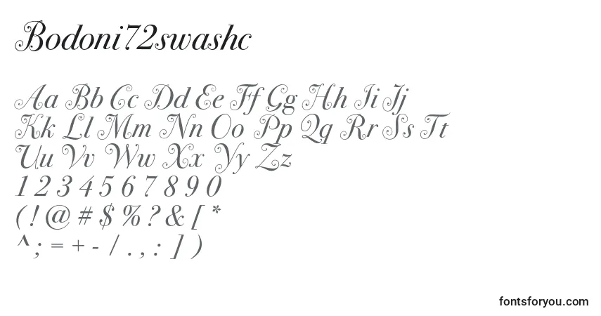 Bodoni72swashc-fontti – aakkoset, numerot, erikoismerkit