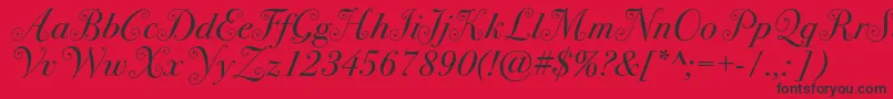 フォントBodoni72swashc – 赤い背景に黒い文字
