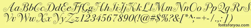 フォントBodoni72swashc – 黒い文字の黄色い背景
