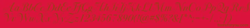 Bodoni72swashc-fontti – ruskeat fontit punaisella taustalla